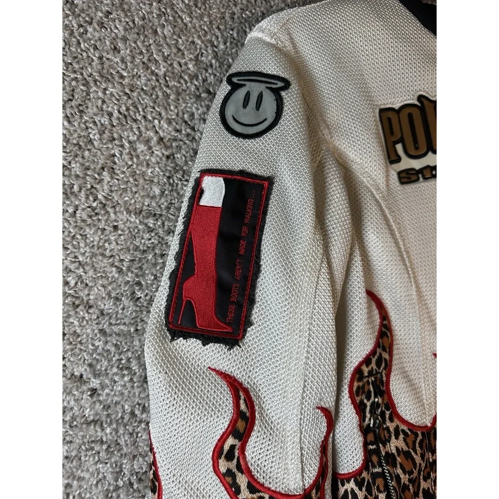 Power Trip Women's XS Mesh Motorcycle Jacket‎ Leopard Flames Street Riding